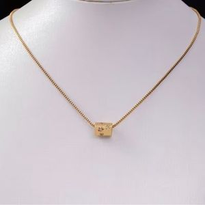 Simple Zircon Cylindrical Niche Golden Necklace Pendant Necklace